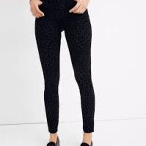 Madwell Skinny Jeans Women’s Size 30 Black Flocked Leopard Women's Mid-Rise